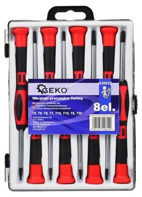 Obrázok produktu pre Sada presných Torx skrutkovačov T5 - T20, 8ks, Geko
