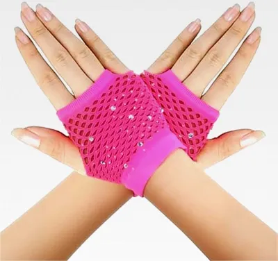 Produktbild von Fingerlose Netzhandschuhe für Damen im Neon-Stil