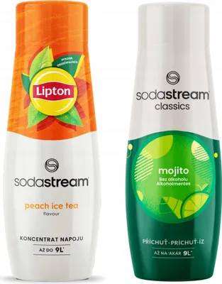 Immagine prodotto di 2x Lipton Ice Tea Peach Sodastream Syrup + Mojito per il Saturatore