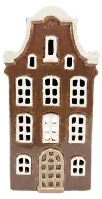 Produktbild von Clayre & Eef Teelichthalter Haus Braun Keramik