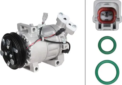 Image de Compresseur de climatisation 12 V, Ø 112 mm – Expertise thermique HELLA pour, entre autres, la RENAULT CLIO