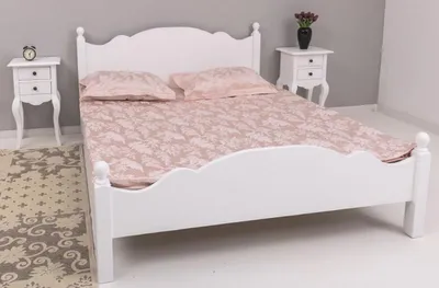 Produktbild von Casa Padrino Landhausstil Massivholz Schlafzimmer Set Weiß - 1 Landhausstil Doppelbett & 2 Landhausstil Nachttische - Massivholz Schlafzimmer Möbel - Schlafzimmer Möbel im Landhausstil