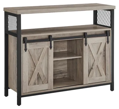 Produktbild von Sideboard - Kommode mit 2 Schiebetüren - Holz - Verstellbare Einlegeböden - 100 x 33 x 80 cm - Schwarz