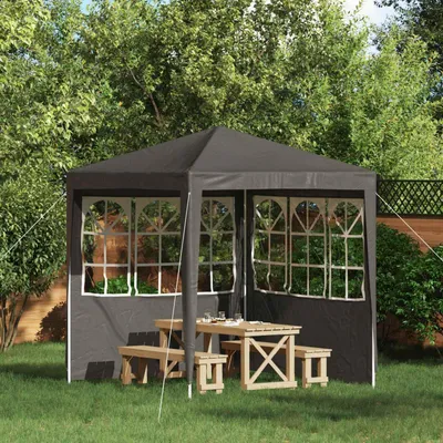 Produktbild von Maison Exclusive - Partyzelt-Seitenteil 2 Stk. 200 x 195 cm Anthrazit PE und Stahl