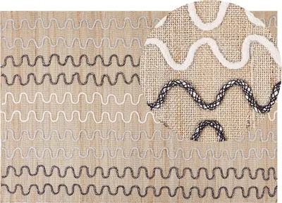 Produktbild von BELIANI Teppich Jute Beige Geometrisches Muster 160 x 230 cm rustikal Boho
