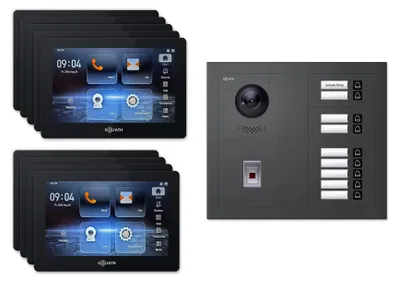 Produktbild von Goliath Premium 2-Draht GL-HB940A.3 Video-Türsprechanlage, 9 Familien, 9× 7 Zoll Schwarz, Anthrazit, Aufputz