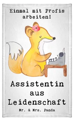 Produktbild von Mr. & Mrs. Panda Handtuch Assistentin Leidenschaft - Weiß - Geschenk, baumwolle, gäste wc, Gästehandtuch Bunt, Klein, Kleines