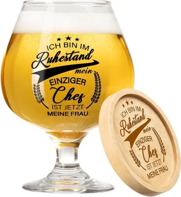 Image de Cadeau de retraite Verre à bière 17oz avec dessous de verre Homme retraité Cadeau de départ à la retraite