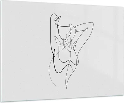 Produktbild von Bilder auf glas - Einteilig - Frau Bleistift Linie - 100x70cm - Glasbilder - Wandbilder - Bilder - zum Aufhängen bereit - Wanddekoration aus Glas - Glas Bilder - Wandbild auf Glas - GAA100x70-4991