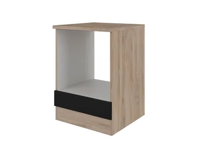 Produktbild von Herdumbauschrank - 60 cm breit - Schwarz matt Endgrain Oak – Capri