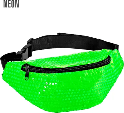 Produktbild von Neon Bauchtasche mit Pailletten | Grün