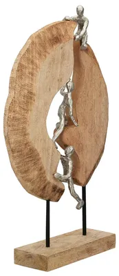 Skulptur aus Aluminium und Mangoholz, 36 cm, handgefertigt
