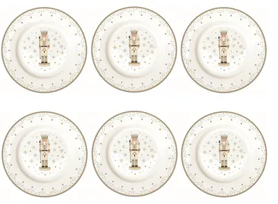 Produktbild von 6er Set Kuchenteller ROYAL NUTCRACKER Nussknacker D. 19cm Porzellan Easy Life