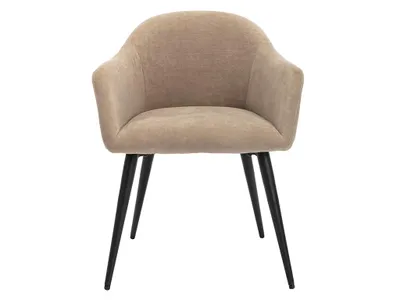 Produktbild von 2er Set BIBO Stühle - Veloursimitat und Metall - Beige