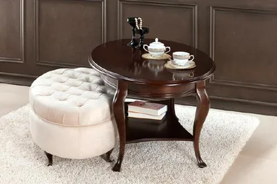 Produktbild von Rundhocker Hocker Leder Ottomane mit Tisch Serviertisch 2tlg Set Garnitur Verona