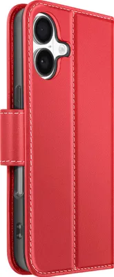 Immagine prodotto di Avizar, custodia portafoglio iPhone 17 in pelle premium con funzione stand, rosso