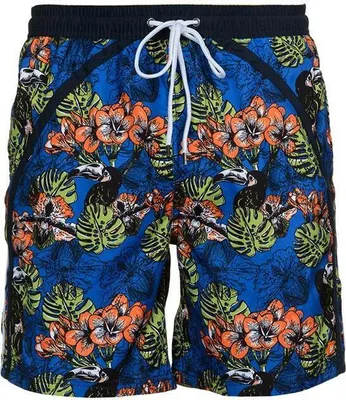 Produktbild von Bruno Banani Bermuda Reef Break Swim Blau Grün Orange Flowerprint