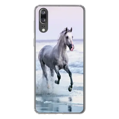 Produktbild von MuchoWow® Handyhülle Schutzhülle Hülle für Huawei P20 Pferde - Luft - Meer Silikon Softcase Handy Hülle - Hardcover