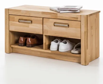 Produktbild von elegante Garderobenbank Kernbuche Schuhbank 100x43x40 #3851