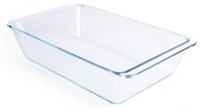 Image de Moule rectangulaire en verre trempé, capacité de 5,4 litres, dimensions 38,7 x 24,4 x 9,1 cm