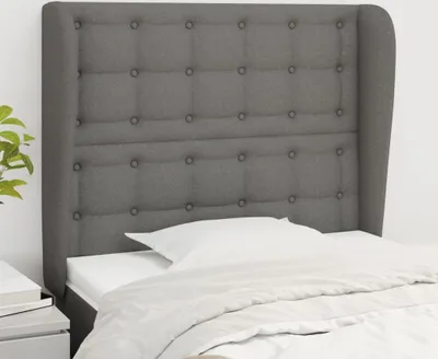 Produktbild von The Living Store Kopfteil mit Ohren Dunkelgrau 103x23x118/128 cm Stoff