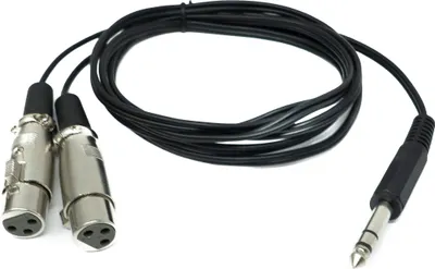 Produktbild von SYSTEM-S Audio Y Kabel 180 cm AUX 6,35 mm TRS Stecker zu 2x XLR 3 polig Buchse