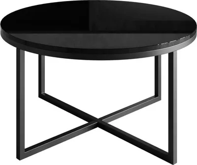 Produktbild von Runder Couchtisch CIRI-X GLASS hochglanz, Schwarz / Schwarzes Glass