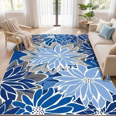 Produktbild von Bunter Teppich für den Außenbereich, 1,8 x 2,9 m, wasserdicht, mehrfarbig, für den Innenbereich