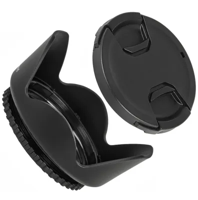 Produktbild von Gegenlichtblende Streulichtblende Sonnenblende Lens Hood mit 58mm Schraubgewinde + Pro Lens Cap 58mm (Schnappdeckel)