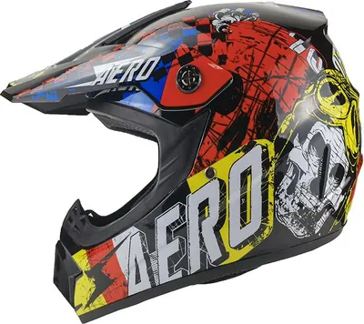 Produktbild von Crosshelm Helm Kinderhelm Motorradhelm Motocross Skeleton schwarz bunt Größe S