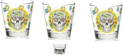 Produktbild von Halloween-Dekoration für Innenräume: Totenkopf als Trinkglas 250cc, auch für Teelichter geeignet