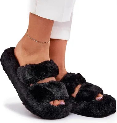 Produktbild von Damen-Fellpantoffeln Auf Plattform Schwarz Talfedi 38