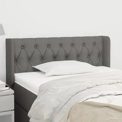 Produktbild von The Living Store Kopfteil mit Ohren Dunkelgrau 103x16x78/88 cm Stoff