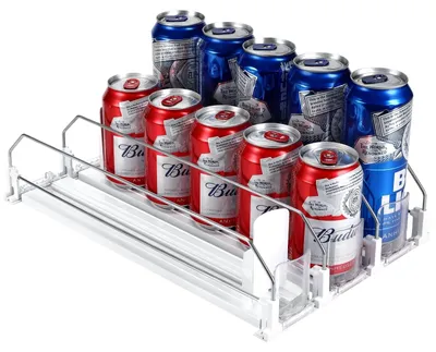 Produktbild von Automatischer Kühlschrankorganizer - Getränkehalter - 3 Reihen - 15 Dosen Kapazität