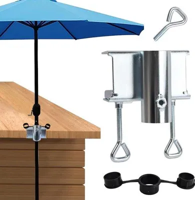 Produktbild von Famanu Halter für Sonnenschirme, verstellbar, platzsparend - Silber
