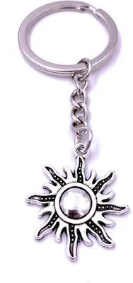 Produktbild von Onwomania Sonne Stern Schlüsselanhänger Keychain Silber aus Metall