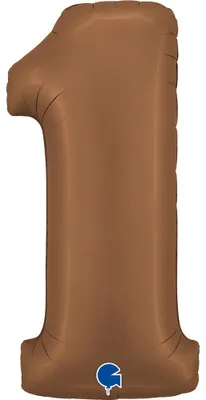 Obrázek produktu pro Foliová balónková čísla "1", barva: čokoládová, rozměr: 102 cm