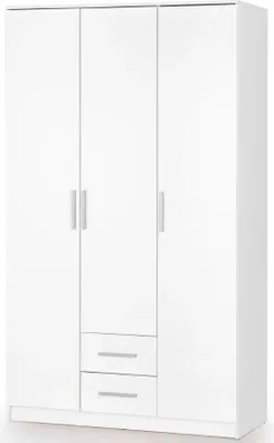 Zdjęcie produktu dla Szafa trzydrzwiowa LIMA S-3 120cm biały połysk