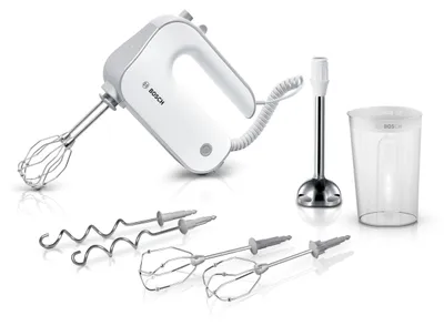 Zdjęcie produktu dla Bosch MFQ4075DE, Mikser ręczny, Srebrny, Biały, Bić, Miksowanie, 1,4 m, Plastik, 550 W