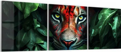 Produktbild von DEQORI Glasbild Echtglas 3x50x50 cm 'Dschungelblick' Wandbilder XXL groß