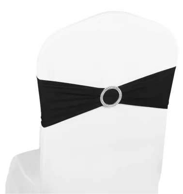 Stretch-Spandex-Stuhlscharpen, Schwarz, 100 Stück