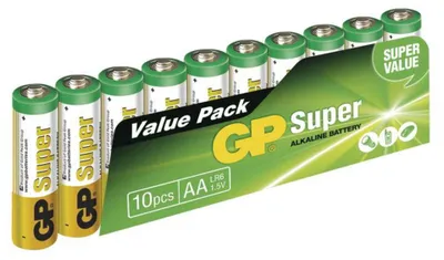 Obrázok produktu pre GP Batteries Super Alkaline B1320G, Batéria na jedno použitie, AA, Alkalický, 1,5 V, 10 kusov, Cylindrický