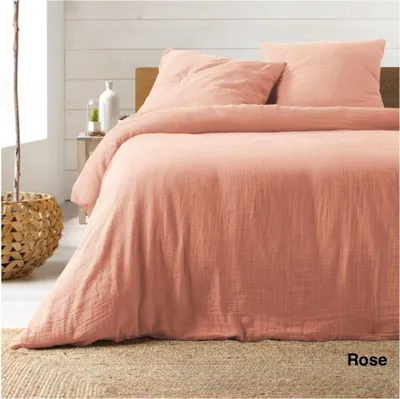 Immagine prodotto di Set letto - Douceur d'Intérieur - ANGELIA - Garza di cotone - 260 x 240 cm - Rosa
