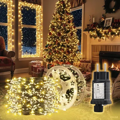 Produktbild von LED Lichterkette 20m 800er Warmweiß, Draht Weihnachtsbaumbeleuchtung