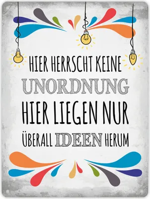 Produktbild von Metallschild XL mit Spruch: Hier herrscht keine Unordnung, ... Schild