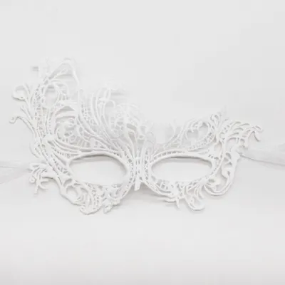 Spitzen-Augenmaske, sexy Maskerade-Maske, Weiß, 25x16 cm