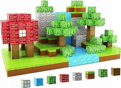 Zdjęcie produktu dla Klocki Magnetyczne Minecraft Duży Zestaw Konstrukcyjny 100 Elementów