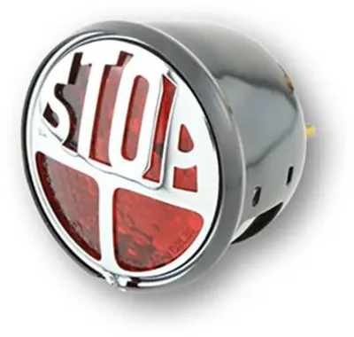 Image de Feu arrière HIGHSIDER smart LED STOP, verre rouge, boîtier métallique noir