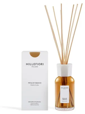 Zdjęcie produktu dla Millefiori Milano, dyfuzor do pomieszczeń "Petali di Tabacco" z patyczkami (77DDPT)