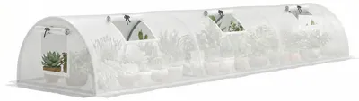 Productafbeelding van Foliekas, minitunnelkas met gaasvenster, UV-bestendig, plastic folie, 300 x 80 x 45 cm, wit